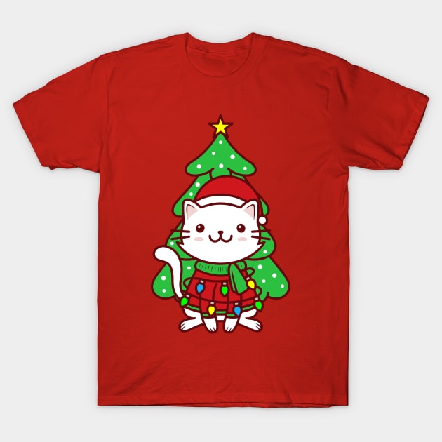 Christmas Cat T-Shirt by machmigo